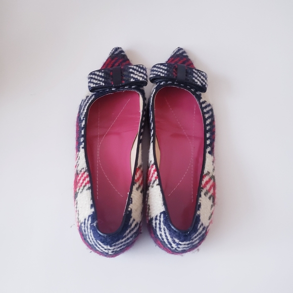 Kate Spade Red Plaid Bow Flats - Picture 6 of 13